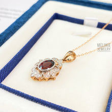 Load image into Gallery viewer, Garnet Gemstone 9K Gold Diamond Pendant