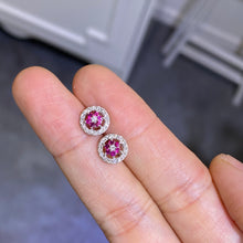 Load image into Gallery viewer, 紅寶石櫻花款鑽石耳環