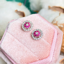 Load image into Gallery viewer, 紅寶石櫻花款鑽石耳環