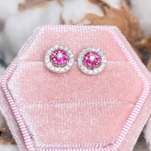 Load image into Gallery viewer, 紅寶石櫻花款鑽石耳環