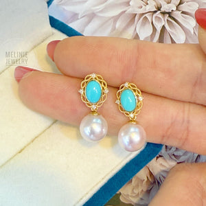 Two-Way Lace Lumen Duo Akoya Earrings AS0558