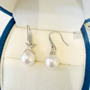 Ribbon Queen Akoya Pearl Diamond Earrings AS0526
