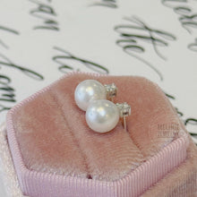 Load image into Gallery viewer, Mini Princess Diana Akoya Natural Diamond 18K Gold Earrings AS0199