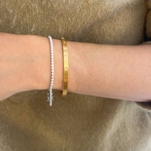 Load image into Gallery viewer, Three-Prong Setting Lab Grown Diamond Tennis Bracelet 18K Gold AS0671
