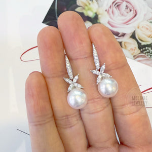 Ribbon Queen Akoya Pearl Diamond Earrings AS0526