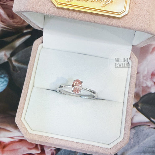 Cherry Blossom Pink Lab Grown Diamond 18K Gold Ring A0593