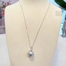Load image into Gallery viewer, Grey Tahitian Pearl Adjustable 18K Y Chain AS0142