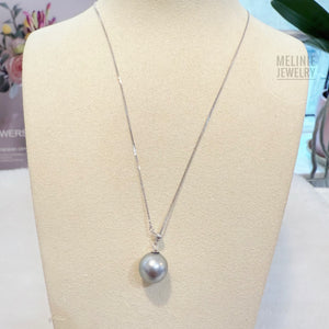 Grey Tahitian Pearl Adjustable 18K Y Chain AS0142