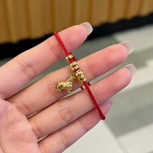 Load image into Gallery viewer, Year of The Horse 18K Gold Red String Bracelet RS0564
