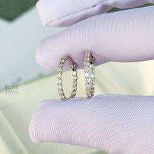 Load image into Gallery viewer, Two-Sided Eternity Diamond Hoops GE0123