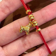 Load image into Gallery viewer, Year of The Horse 18K Gold Red String Bracelet RS0564