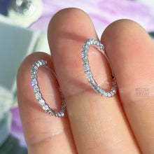 Load image into Gallery viewer, Two-Sided Eternity Diamond Hoops GE0123