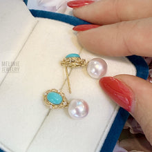 Load image into Gallery viewer, Two-Way Lace Lumen Duo Akoya Earrings AS0558
