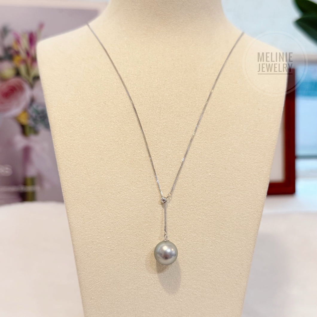 Grey Tahitian Pearl Adjustable 18K Y Chain AS0142