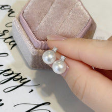 Load image into Gallery viewer, Mini Princess Diana Akoya Natural Diamond 18K Gold Earrings AS0199
