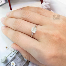 Load image into Gallery viewer, Pillow Lumiere Cushion Cut Lab Grown Diamond 18K White Gold Ring AS0588