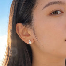 Load image into Gallery viewer, Mini Princess Diana Akoya Natural Diamond 18K Gold Earrings AS0199