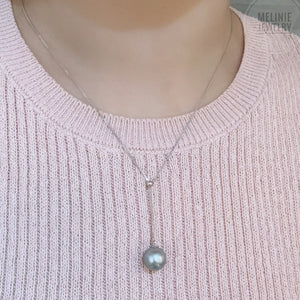 Grey Tahitian Pearl Adjustable 18K Y Chain AS0142