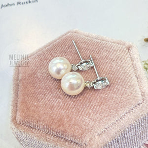 Marquise Diamond Akoya 18K Earrings AS0466