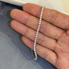 Load image into Gallery viewer, Three-Prong Setting Lab Grown Diamond Tennis Bracelet 18K Gold AS0671
