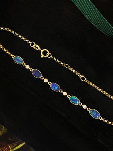 Lumina Opal Gemstones with Diamonds 18K Gold Bracelet GB0102