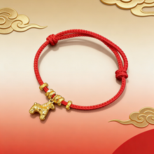 Load image into Gallery viewer, Year of The Horse 18K Gold Red String Bracelet RS0564