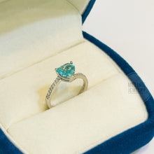 Load image into Gallery viewer, Lakeheart Natural Apatite with Lab Grown Diamond 18K Gold Ring AS0651