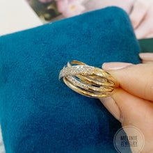Load image into Gallery viewer, Twist Four-Layer Diamond 10K Gold Ring