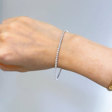 Load image into Gallery viewer, Three-Prong Setting Lab Grown Diamond Tennis Bracelet 18K Gold AS0671