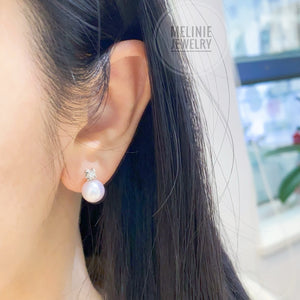 Princess Diana Setting Akoya 18K Earstuds AS0446