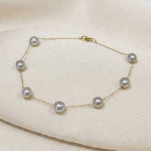 Load image into Gallery viewer, Aster - Blue Rose Baby Akoya 18K Gold Bracelet PB0029