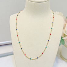 Load image into Gallery viewer, Maya Rainbow Enamel 18K Gold Palette Necklace GN0153