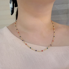 Load image into Gallery viewer, Maya Rainbow Enamel 18K Gold Palette Necklace GN0153