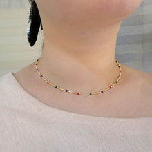 Load image into Gallery viewer, Maya Rainbow Enamel 18K Gold Palette Necklace GN0153