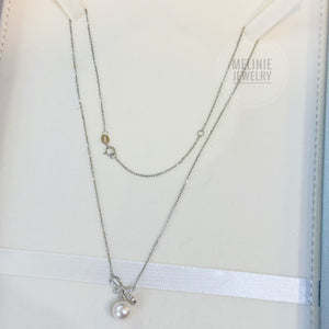 Bow Lady Akoya Pearl Diamond 18K Necklace AS0525