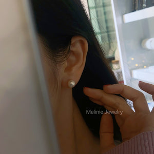 Pinkish Japanese Akoya Pearl 18K Earrings