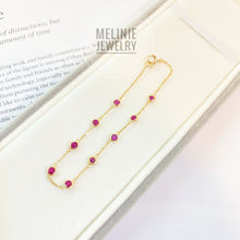 Load image into Gallery viewer, All Starry Ruby 10K Yellow Gold Bracelet