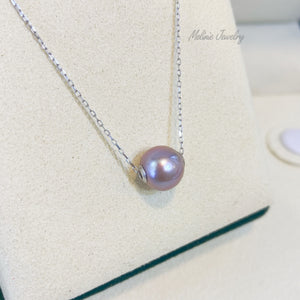 Lavender Color Edison Floating Pearl 18K Necklace