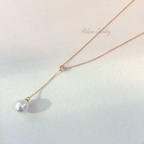 Adjustable Diamond Y-Chain Akoya Necklace