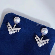 Load image into Gallery viewer, Cinderella Two-Way Akoya Diamond Earrings