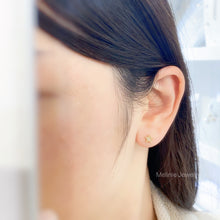 Load image into Gallery viewer, Moon and Star Diamond Earrings Studs