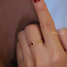 Load image into Gallery viewer, Dora Ruby Halo Diamond Ring