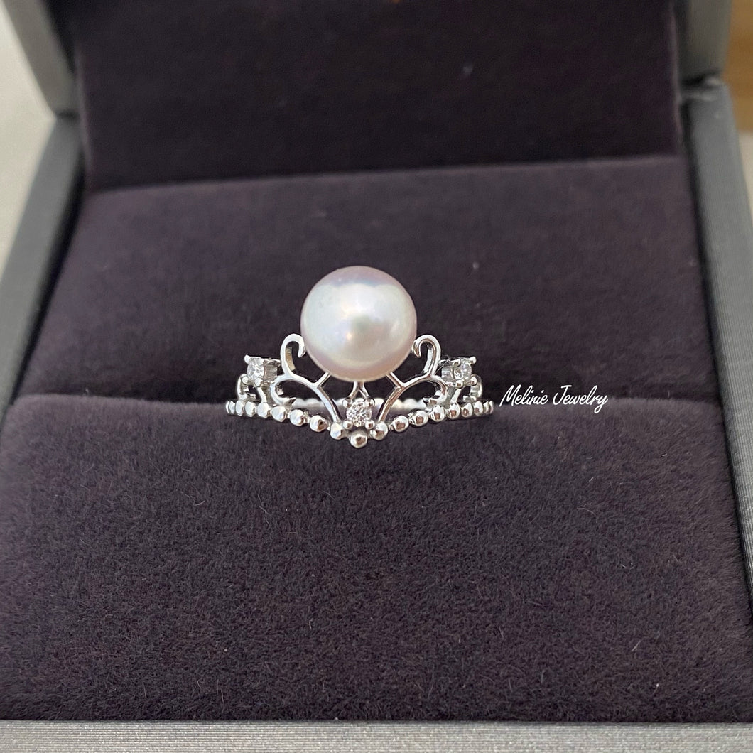 Diamond Crown 鑽石Akoya戒指