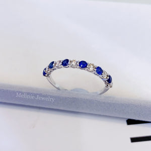 Estella Blue Sapphire Diamond Ring Lite
