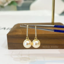 Load image into Gallery viewer, Champagne Gold Akoya Diamond Earrings