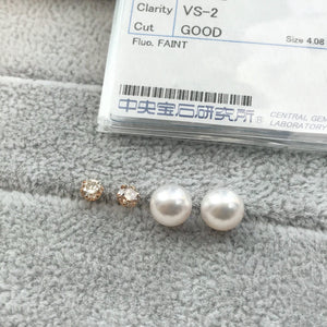 美億年珠寶 melinie jewelry diamond akoya pearl earrings 珍珠 鑽石耳環