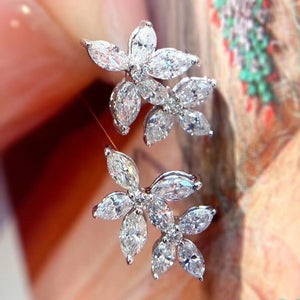 Marquise Leaf Diamond Earrings