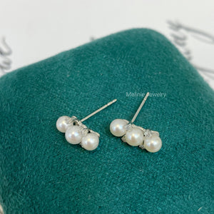 Tri-O Baby Akoya Pearl Diamond Earrings