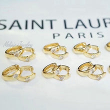 Load image into Gallery viewer, SHINE 18K Diamond French Hoops