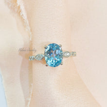 Load image into Gallery viewer, Oval Shape Aquamarine Diamond Ring